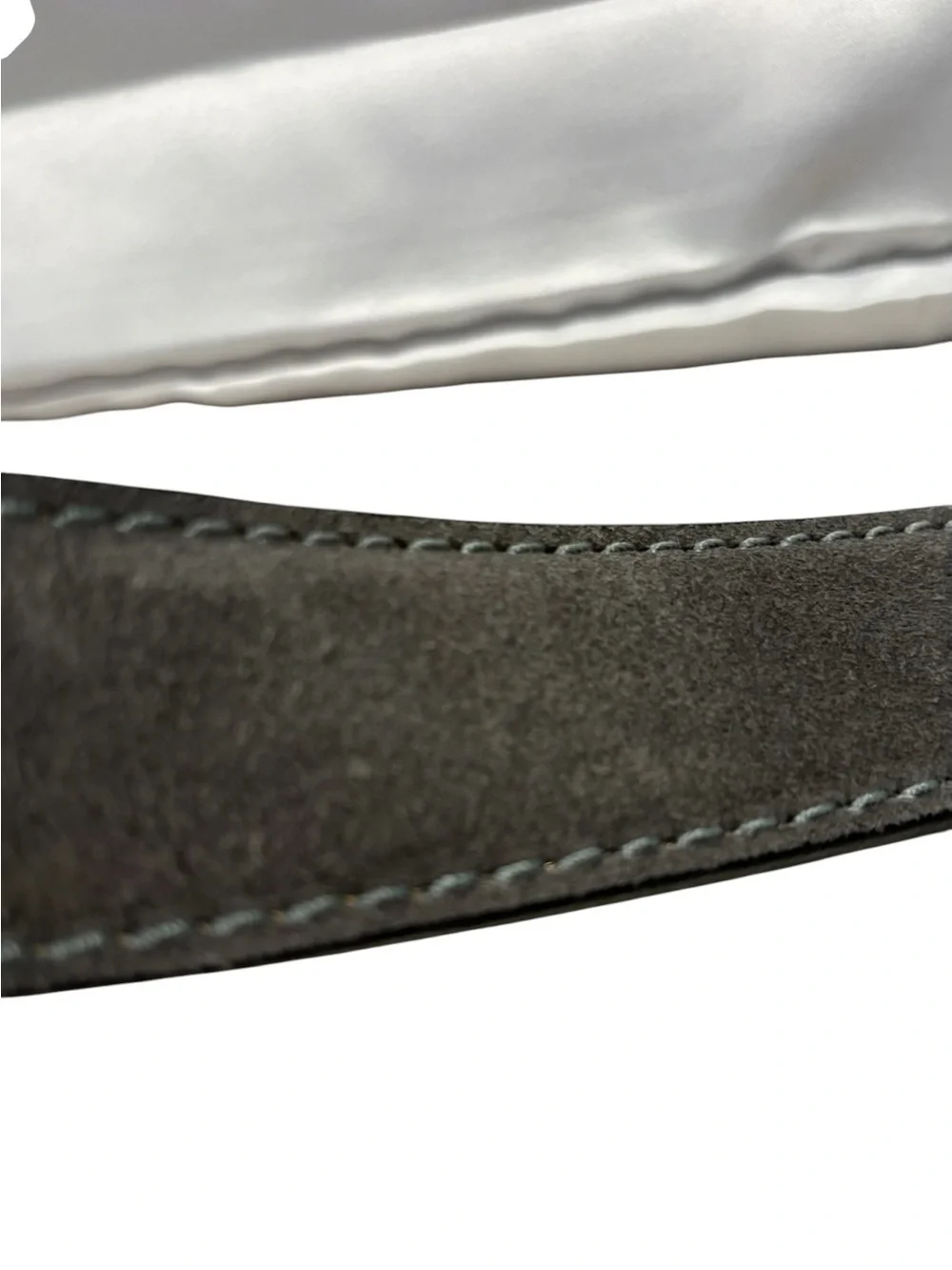 Trafalgar - Alston Men's Leather belt. Size 42. 35 mm. Gray Suede